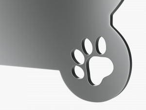 Collar Pet ID Tag steel white Modelo 3D