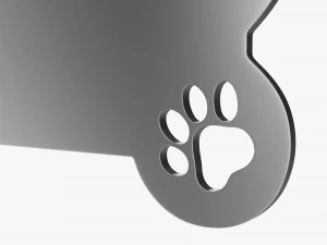 Collar Pet ID Tag steel white 3D Model