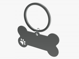 Collar Pet ID Tag steel white Modelo 3D