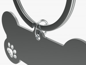 Collar Pet ID Tag steel white Modelo 3D