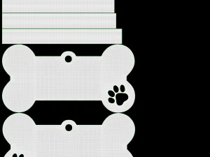 Collar Pet ID Tag steel white 3D Model