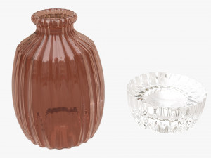 Decorative fluted glass vase 3D Model