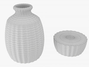 Decorative fluted glass vase 3D Model