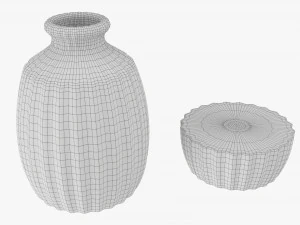Decorative fluted glass vase 3D Model
