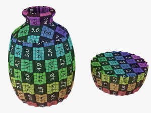 Decorative fluted glass vase 3D Model