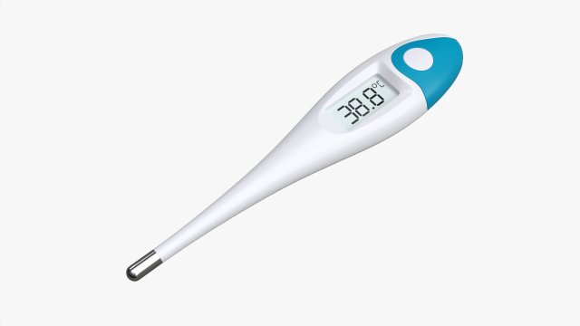 Digital thermometer 02 3D Model .c4d .max .obj .3ds .fbx .lwo .lw .lws