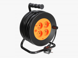 Extension cord reel with sockets 01 3D Model
