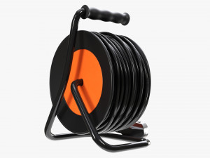 Extension cord reel with sockets 01 3D Модель