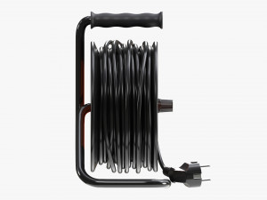 Extension cord reel with sockets 01 3D Модель