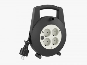 Extension cord reel with sockets 02 3D Model