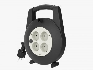 Extension cord reel with sockets 02 Modèle 3D