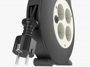 Extension cord reel with sockets 02 Modèle 3D