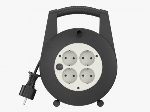 Extension cord reel with sockets 02 Modèle 3D