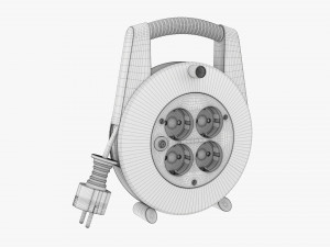 Extension cord reel with sockets 02 Modèle 3D