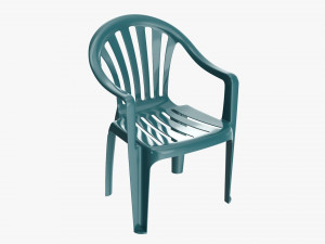 Plastic chair stackable 02 3D Model
