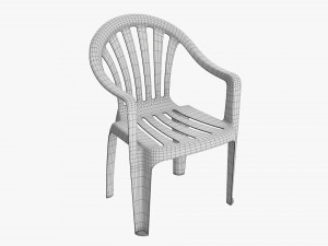 Plastic chair stackable 02 3D 模型