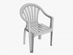 Sedia in plastica impilabile 02 Modello 3D