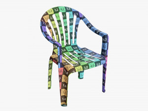 Plastic chair stackable 02 3D 模型