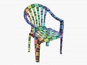 Sedia in plastica impilabile 02 Modello 3D