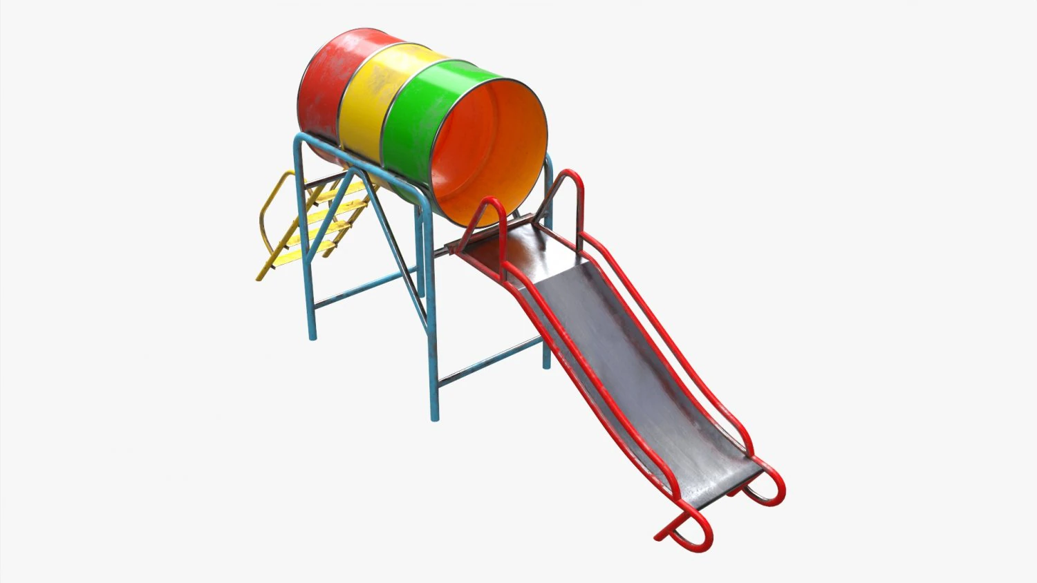 Playground barrel slide 02 3D Model .c4d .max .obj .3ds .fbx .stl .blend 