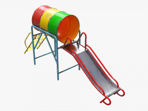 Playground barrel slide 02 Modelo 3D
