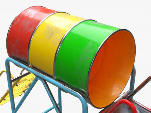 Playground barrel slide 02 3D Model