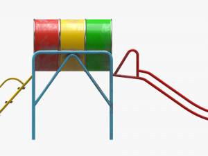 Playground barrel slide 02 Modèle 3D