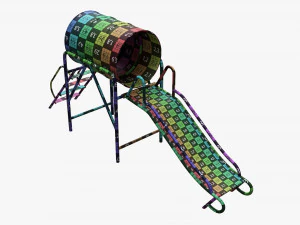 Playground barrel slide 02 3D Model