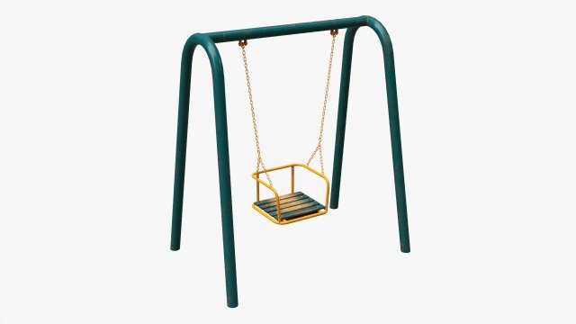 Playground metal swing 02 3D 모델 .c4d .max .obj .3ds .fbx .stl .blend 