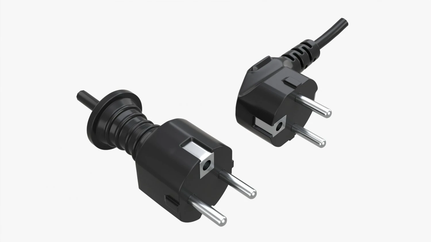 Power cord plugs 3D Model .c4d .max .obj .3ds .fbx .stl .blend 
