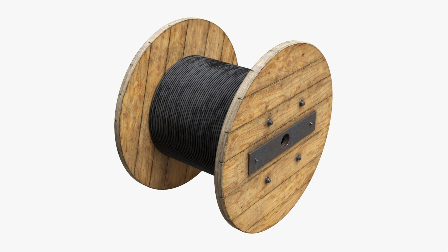 Steel cable reel 3D Model .c4d .max .obj .3ds .fbx .stl .blend