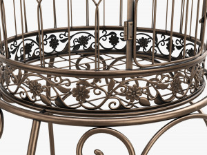 Victorian Style Bird Cage with stand 3D Model