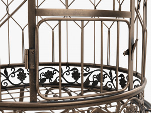 Victorian Style Bird Cage with stand 3D Model