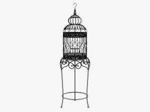 Victorian Style Bird Cage with stand 3D Model