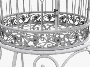 Victorian Style Bird Cage with stand 3D Model
