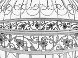 Victorian Style Bird Cage with stand 3D Model