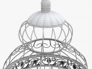 Victorian Style Bird Cage with stand 3D Model