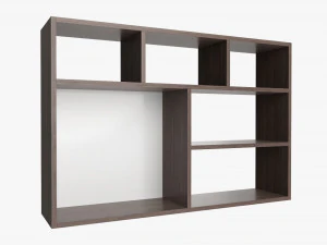 Prateleira suspensa de madeira 03 Modelo 3D