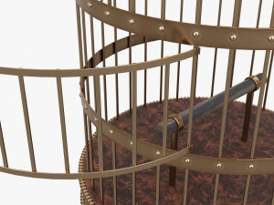 Vintage metal bird cage Modelo 3D