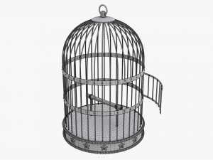 Vintage metal bird cage Modelo 3D