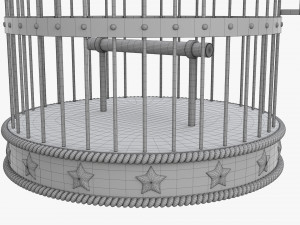 Vintage metal bird cage Modelo 3D
