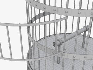 Vintage metal bird cage Modelo 3D