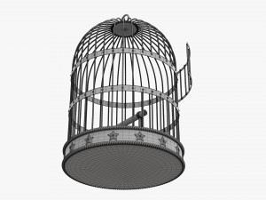 Vintage metal bird cage Modelo 3D