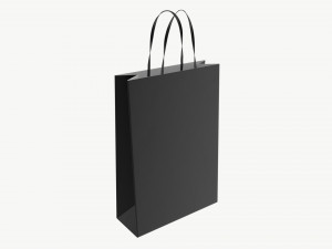 Black paper bag with handles 01 Modelo 3D