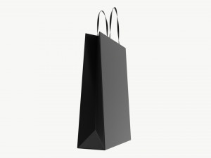 Black paper bag with handles 01 Model 3D