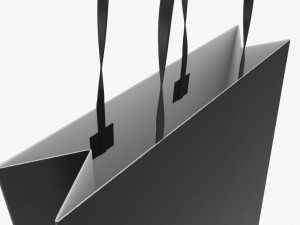 Black paper bag with handles 01 Model 3D
