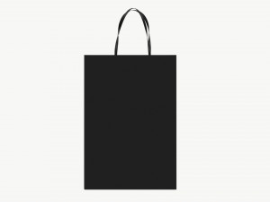 Black paper bag with handles 01 Model 3D