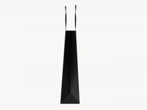 Black paper bag with handles 01 3D Model