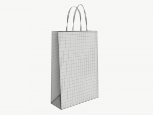 Black paper bag with handles 01 Model 3D
