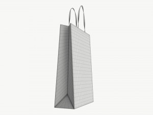 Black paper bag with handles 01 Model 3D